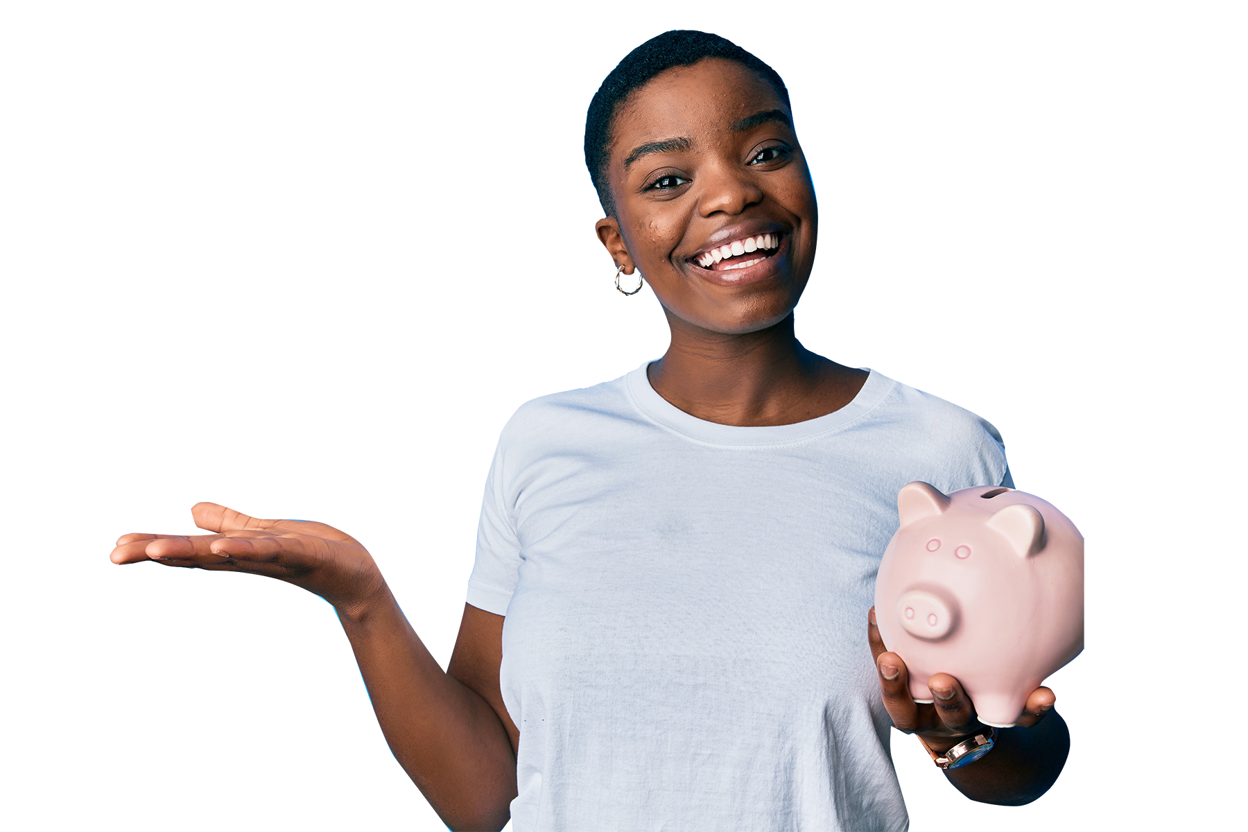 Hero with piggy bank