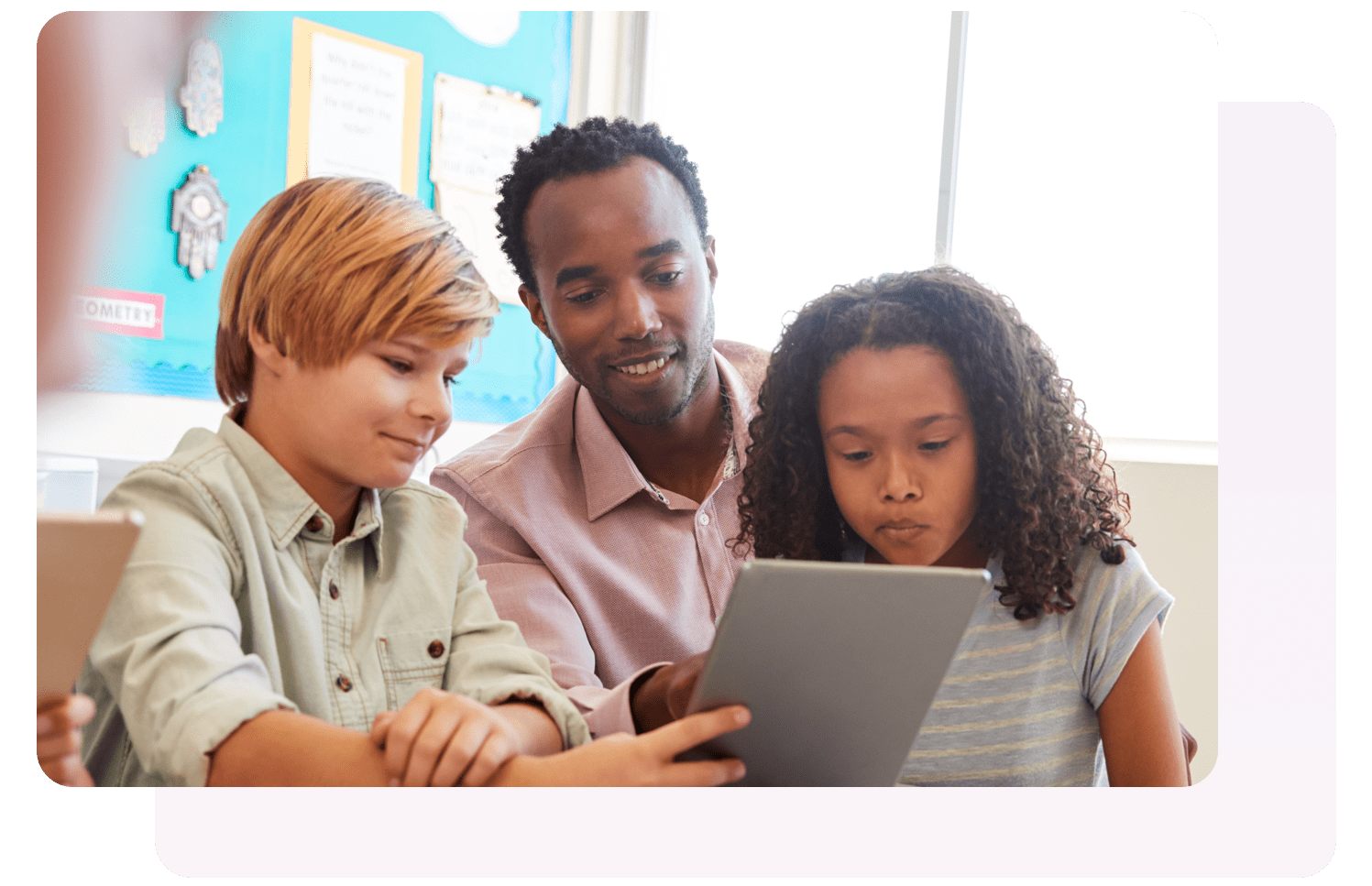 Teacher with students