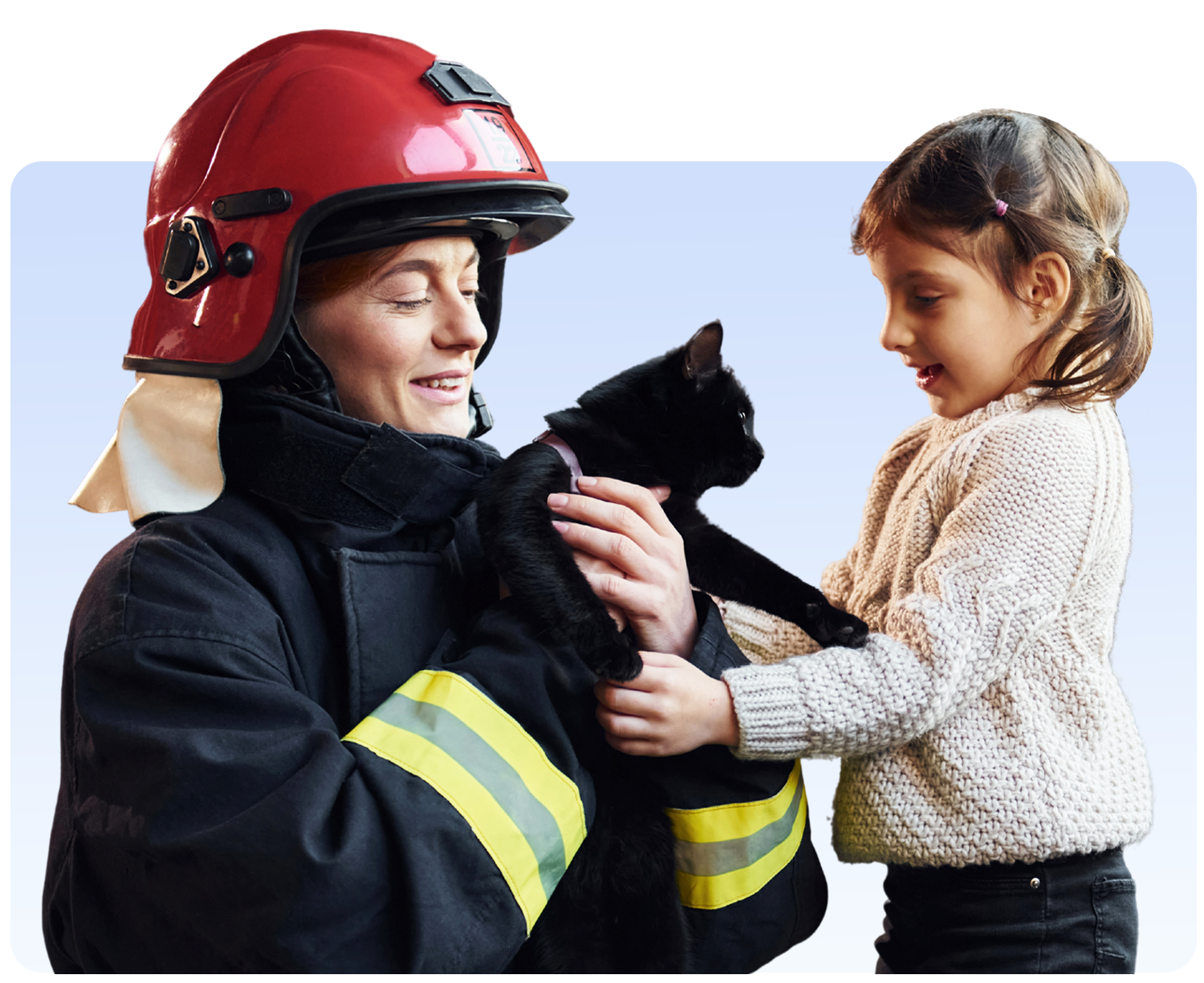 First Responder discount on CBD products image with girl and cat