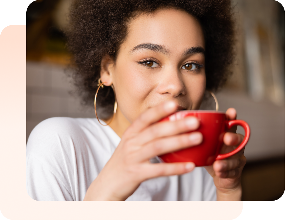 hero image drinking coffee